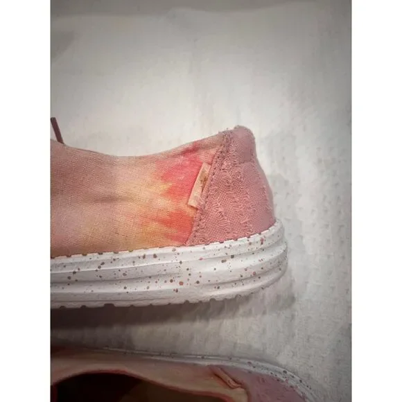 Hey Dude Wendy Tie Dye Lemon Ombre Pink Yellow Shoes Women’s Size 10 - Picture 13 of 15